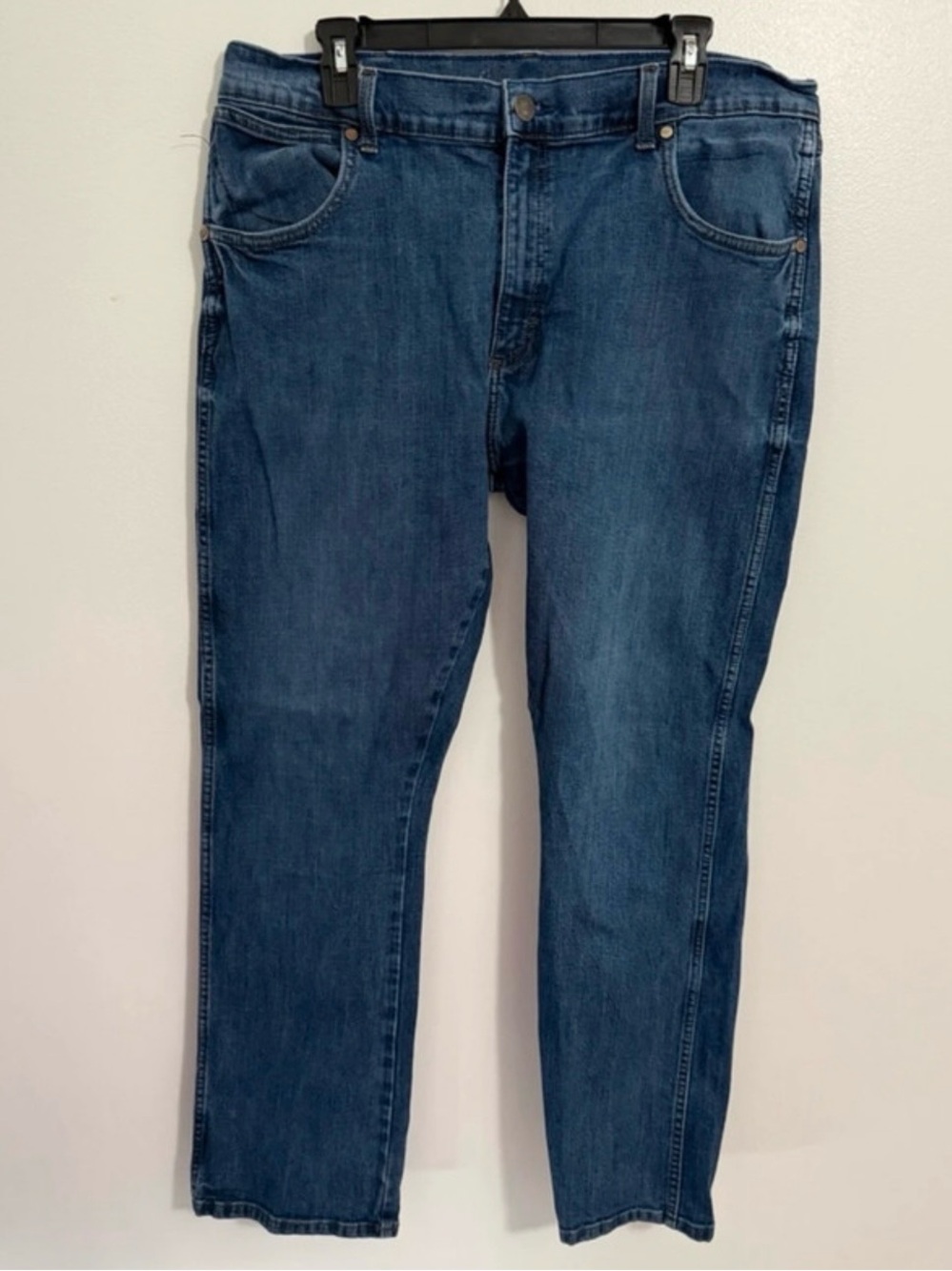 Wrangler Straight-Leg Men's Dark Blue Denim Jeans